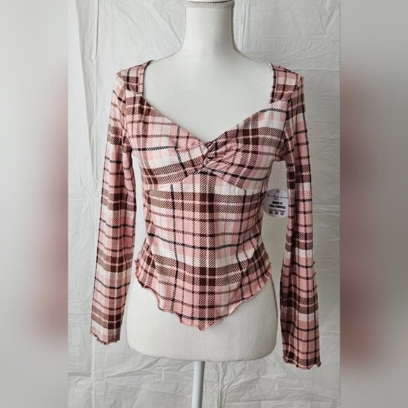 JOLIE & JOY Plaid Crop Top - Picture 1 of 8